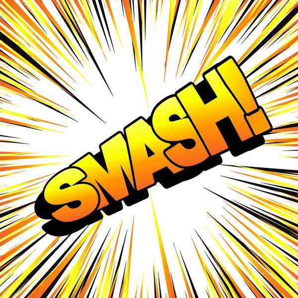 Smash Text Explosion Effect Blast Comic Word Smash Lettering Bang — Vetor de Stock
