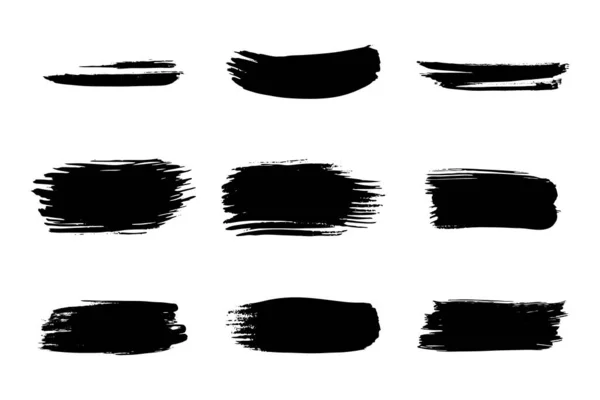 Brush Stroke Black Paintbrush Background Texture Brushstroke Painted Frame Ink — Archivo Imágenes Vectoriales