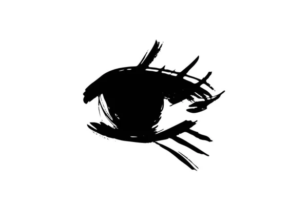Кисть Притулилася Очей Значок Зору Чорного Чорнила Намальований Рукою Грандж — стоковий вектор