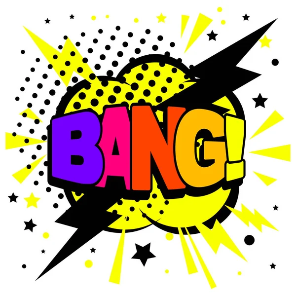 Bang Rainbow Text Explosion Effect Blast Comic Word Boom Lettering — Vetor de Stock