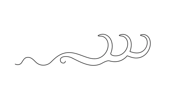 Kreslicí Vlna Jednoduchá Kresba Ikony Mořské Vlny Čára Výtvarné Přímořské — Stockový vektor