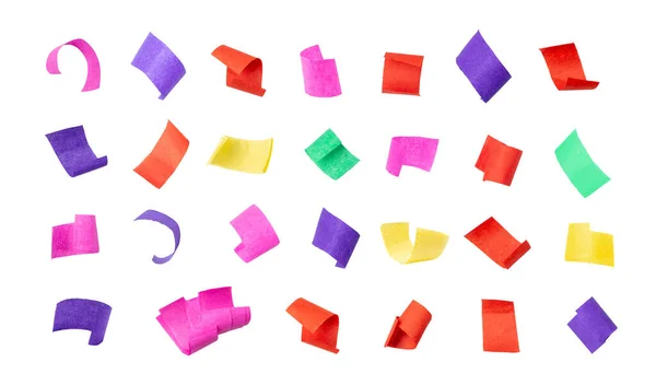 Set Confettis Papier Coloré Isolé Beaucoup Couleur Biodégradable Carnaval Défilés — Photo