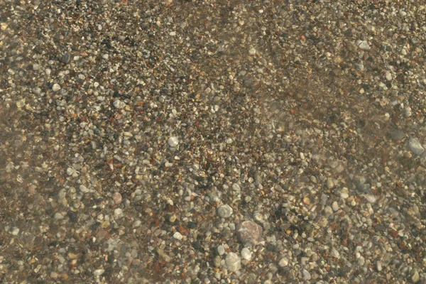 Sea Waves Pebble Beach Texture Background Transparent Ocean Water Rocky — Foto Stock