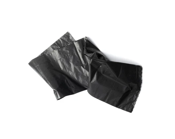 Empty Folded Garbage Bag Isolated Trash Package Top View New — Stockfoto