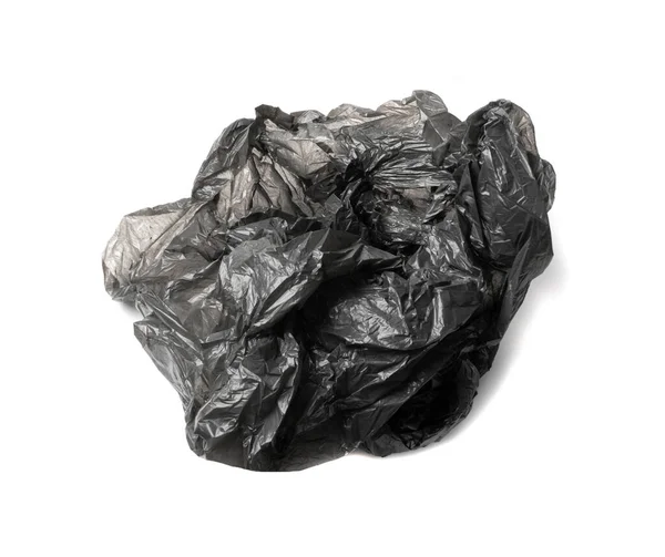 Crumpled Garbage Bag Isolated Wrinkled Trash Package Top View New — Stockfoto