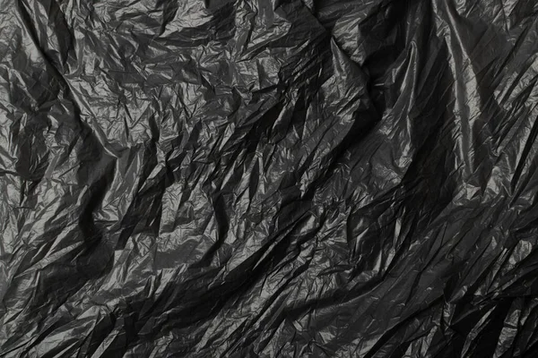 Crumpled Garbage Bag Texture Background Trash Package Pattern Wadded Plastic — Stockfoto