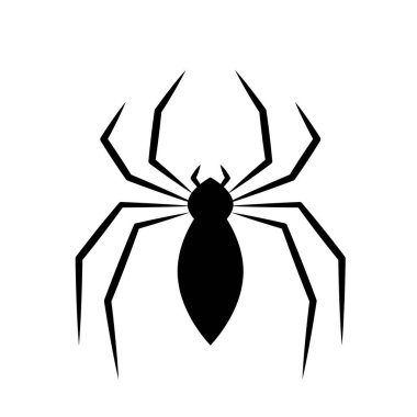 Örümcek ikonu, karadul silueti. Cadılar Bayramı hayvan sembolü, eklembacaklı işareti, böcek resmi, örümcek vektör simgesi izole edilmiş
