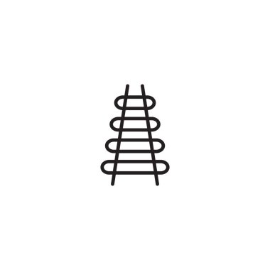 Demiryolu ikonu, demiryolu sembolü, tren yolu işareti, tren yolu piktogramı, tren yolu silueti, demiryolu çizgileri vektör çizelgesi