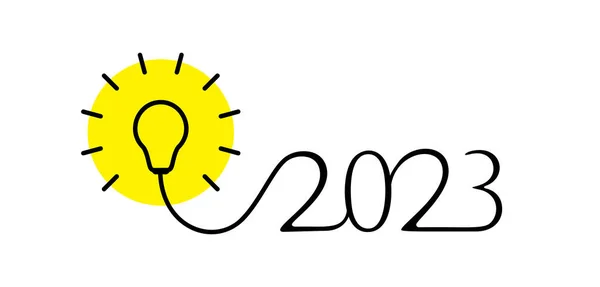 Innovazione Creativa 2023 Concept Idea Icona Capodanno Numeri 2023 Con — Vettoriale Stock