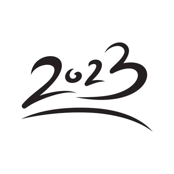 2023 Hand Drawn Vector Numbers Çin Yeni Yıl Kaligrafi Takvim — Stok Vektör