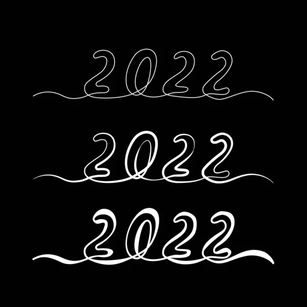 2022 Kesintisiz Bir Satır Vektör Illüstrasyonu Tebeşir Tahtasında Asgari 2022 — Stok Vektör