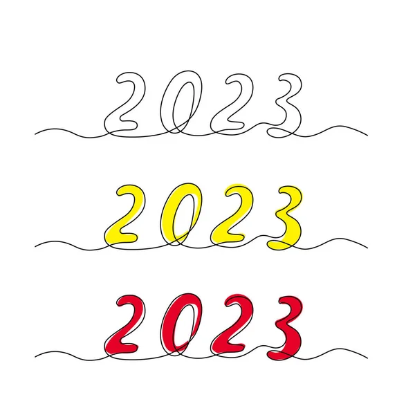 2023 Aralıksız Bir Satır Vektör Illüstrasyonu 2023 Numara Çin Yeni — Stok Vektör