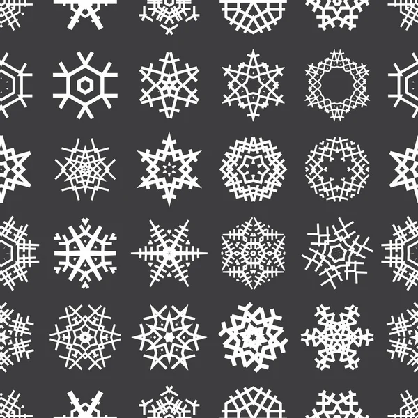 Snowflakes Seamless Pattern Snow Flakes Texture Background Snowfall Winter Pattern — Stock Vector