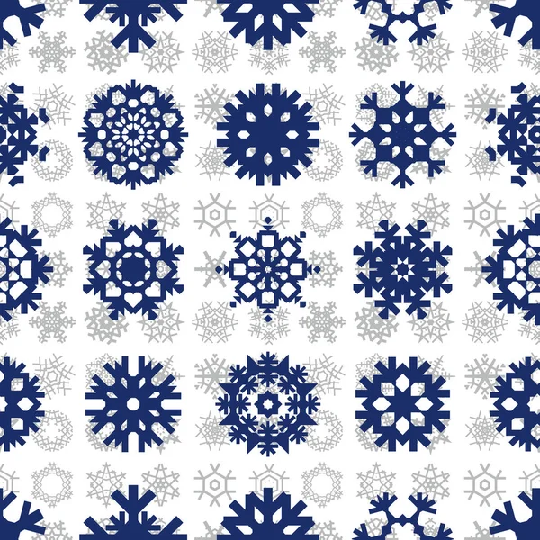 Schneeflocken Nahtloses Muster Schneeflocken Textur Hintergrund Schneefall Winter Muster Schnee — Stockvektor
