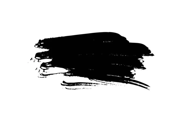 Borstelslag Zwarte Penseel Achtergrond Textuur Penseelstreek Geschilderd Frame Inkt Verf — Stockvector