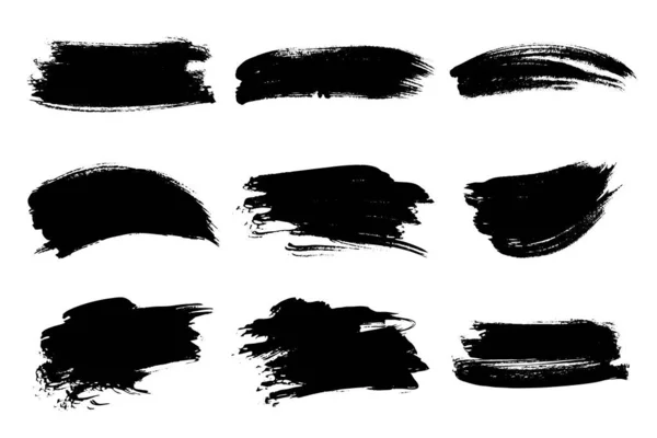 Brush Stroke Black Paintbrush Background Texture Brushstroke Painted Frame Ink — 图库矢量图片