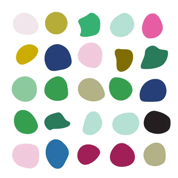 Flüssige Elemente Farbformen Verschiedene Organische Blasen Vektor Flüssigkeitsspritzer Blobpinsel Doodles — Stockvektor