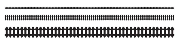 Eisenbahnlinie Symbol Schienen Grenze Bahngleise Zeichen Eisenbahn Piktogramm Pinsel Eisenbahn — Stockvektor