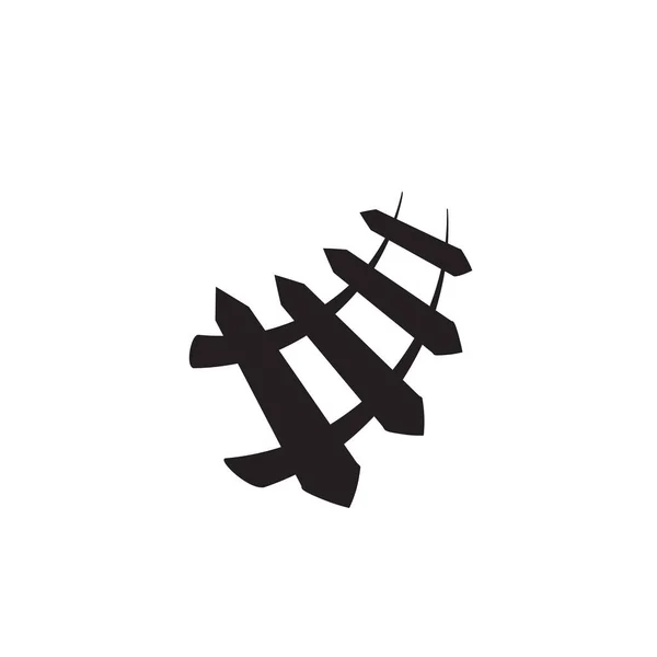 Залізнична Ікона Символ Залізниці Знак Залізничної Колії Піктограма Залізниці Силует — стоковий вектор