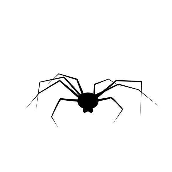 Spider Icoon Zwart Weduwe Silhouet Halloween Dier Symbool Arachnid Teken — Stockvector