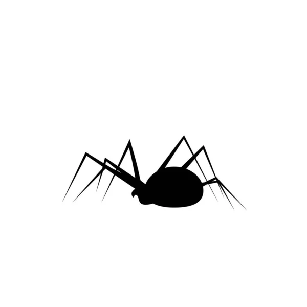 Örümcek Ikonu Karadul Silueti Cadılar Bayramı Hayvan Sembolü Eklembacaklı Işareti — Stok Vektör
