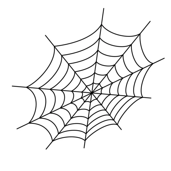 Örümcek Ağı Simgesi Örümcek Ağı Silueti Cadılar Bayramı Sembolü Asılı — Stok Vektör