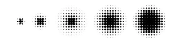 Punkt Halftone Runde Kreisgefälle Halbton Textur Hintergrund Stipple Dot Muster — Stockvektor