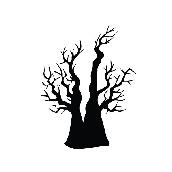 Symbolbild Für Den Halloween Baum Gruselige Bäume Silhouette Isoliert Geheimnis — Stockvektor