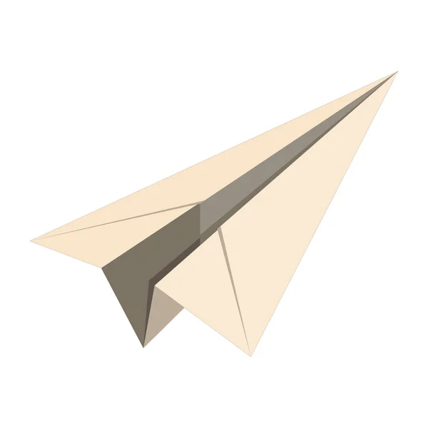 Avião Papel Origami Ilustração Vetorial Plano Papel Isolado Sobre Branco —  Vetores de Stock