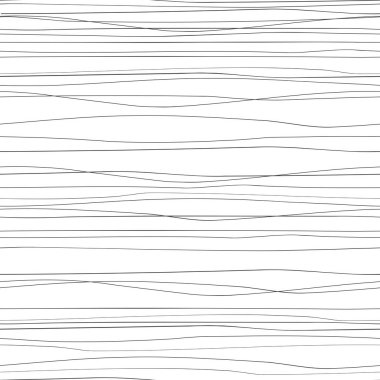 Abstract seamless pattern with thin hand drawn horizontal lines. Strokes background, vector illustration.