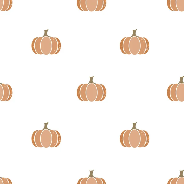 Autumn Halloween Pumpkin Background Cute Guards Seamless Pattern White Vector — 图库矢量图片