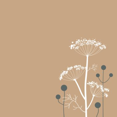 Çiçek elementleri çok az olan sonbahar soyut arkaplanı. Kart, pankart, davetiye, sosyal medya paylaşımı, poster, mobil uygulamalar, web reklamları için vektör şablonu. 