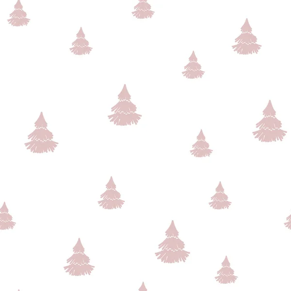 Kiefer Nahtlose Muster Vektor Urlaub Illustration Weihnachten Abstrakte Bäume Isoliert — Stockvektor