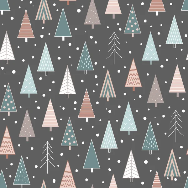 Élégant Fond Noël Sans Couture Avec Des Arbres Noël Abstraits — Image vectorielle