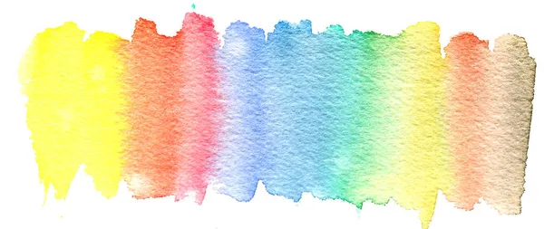 Acuarela Salpicadura Arco Iris Dibujado Mano Cromatismo Colorfool Aislado Sobre —  Fotos de Stock
