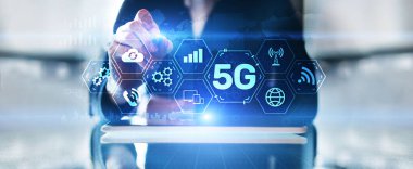 5G Yeni nesil yüksek hızlı kablosuz internet bağlantısı kavramı