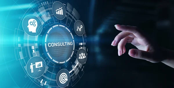 Business consulting concept on the virtual screen — Stock Photo, Image