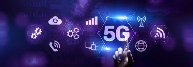 5G Yeni nesil yüksek hızlı kablosuz internet bağlantısı kavramı