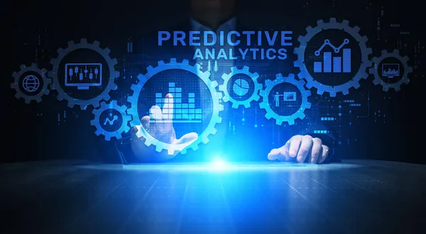 Predictive analytics business intelligence technologie concept op het scherm — Stockfoto