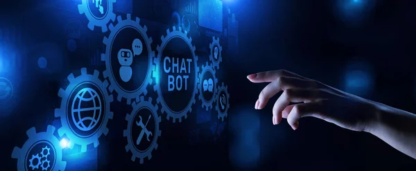 Chatbot Kundenservice Automation NLP natürliche Sprachverarbeitung Geschäftstechnologie Konzept — Stockfoto