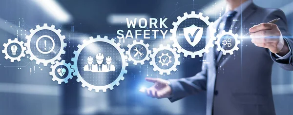 Work safety HSE Regulation rules business concept on screen. — Stock Photo, Image