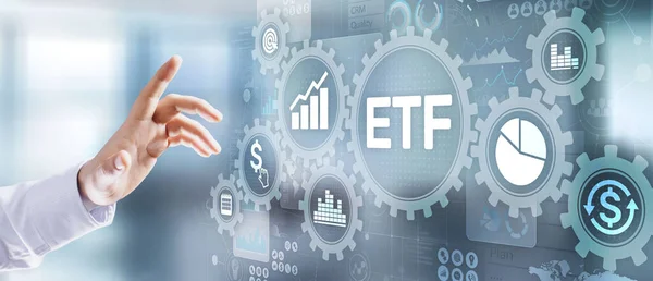 ETF Börshandlad fond Trading Investment Business finance koncept på virtuell skärm. — Stockfoto