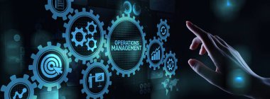 İşletme yönetimi iş süreci optimizasyonu endüstriyel teknoloji kavramı.