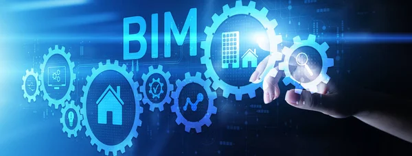 BIM Building Programvara för informationsmodellering — Stockfoto