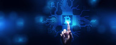 Bitcoin BTC şifreleme dijital para hisse senedi yatırım işletme finans kavramı