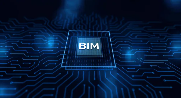 BIM Building Information Modeling Technology concept on virtual screen