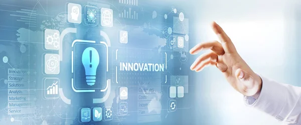 Concepto de innovación empresarial y tecnológica en pantalla virtual. Innovar el proceso creativo. —  Fotos de Stock