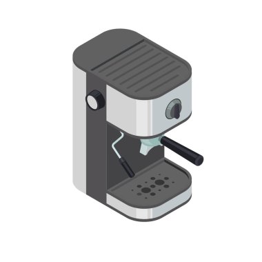 Coffee maker isometric illustration coffee espresso machine