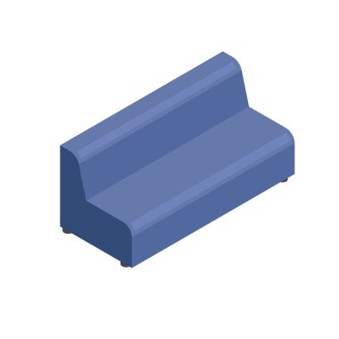 Blue leather modern office sofa. A place to wait or relax in an office or living area.