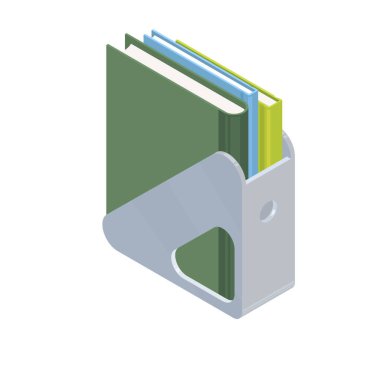 Kitaplar ve kitaplı dergi rafları. Masaüstü Aksesuarları.